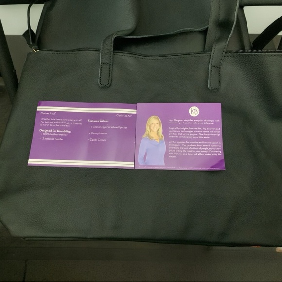 Joy Mangano Leather Tote Retail $40 - Picture 6 of 6